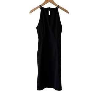 J. McLaughlin Black Catalina Cloth Halter Dress